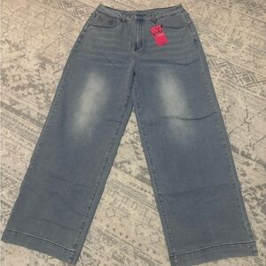 Women's Blue Wide-Leg Jeans